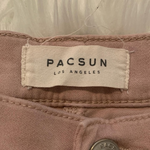 Dusty Pink Distressed Ankle Jeggings - Picture 3 of 4